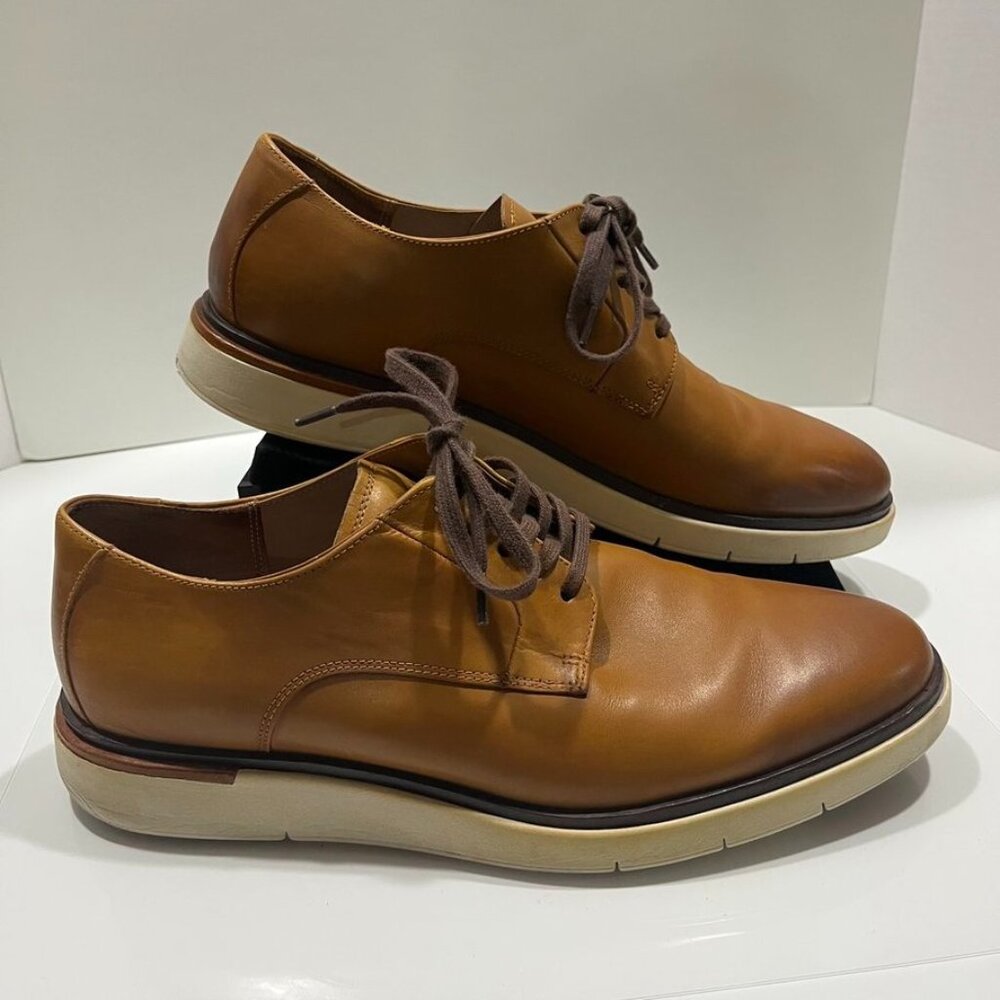 Allen Edmonds Carson Hybrid Derby Leather Shoes Cognac Brown